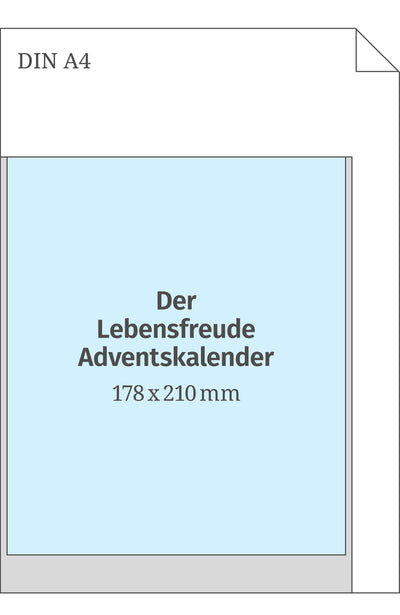 PAL Verlag Lebensfreude Adventskalender 2023 Denkanstöße Geschenk Inspiration Maße