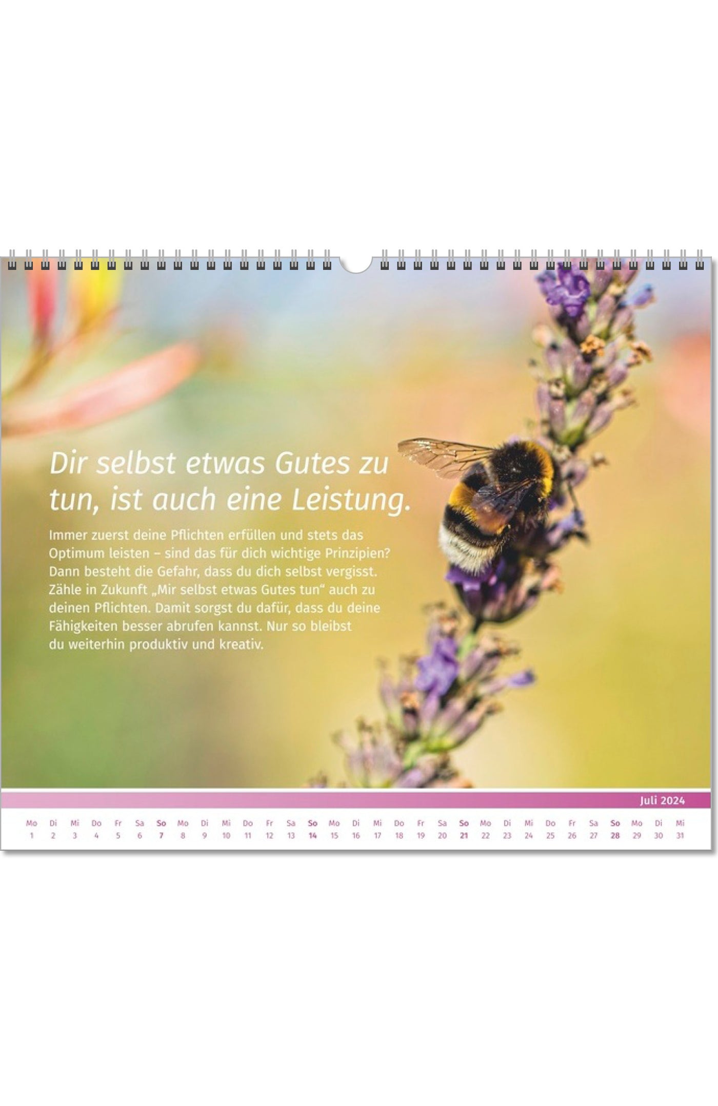 Lebensfreude Inspirationen Kalender 2024 großer Wandkalender PAL Verlag Doris Wolf Rolf Merkle Fotokalender Innenseite Juli