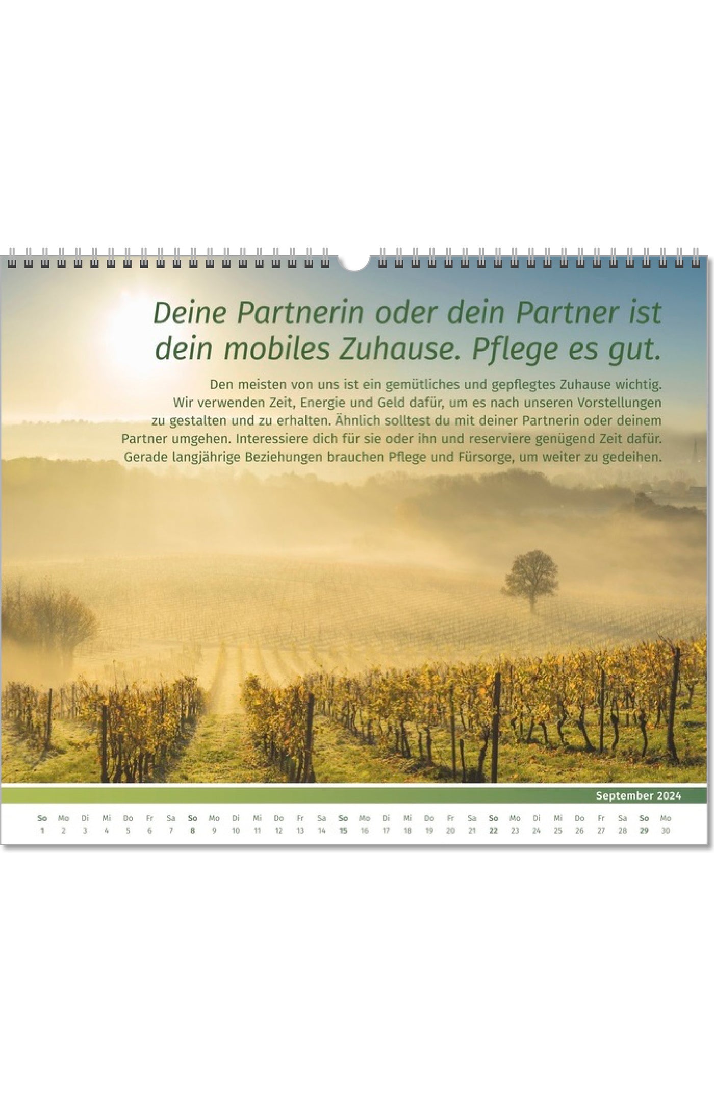 Lebensfreude Inspirationen Kalender 2024 großer Wandkalender PAL Verlag Doris Wolf Rolf Merkle Fotokalender Innenseite September