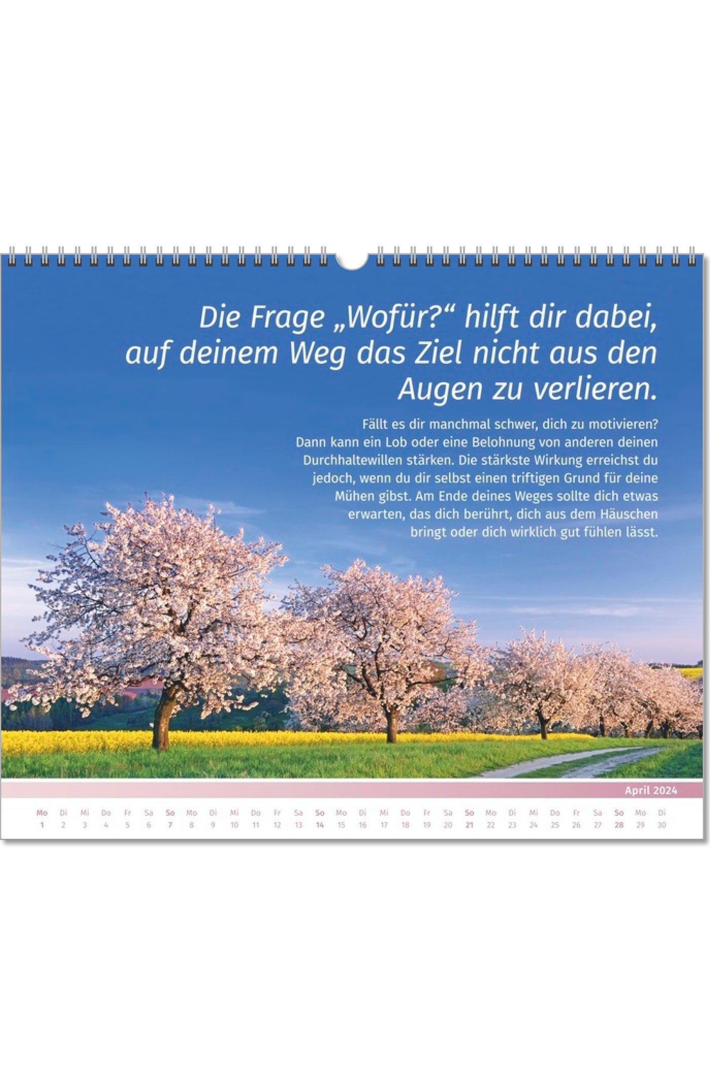 Lebensfreude Inspirationen Kalender 2024 großer Wandkalender PAL Verlag Doris Wolf Rolf Merkle Fotokalender Innenseite April
