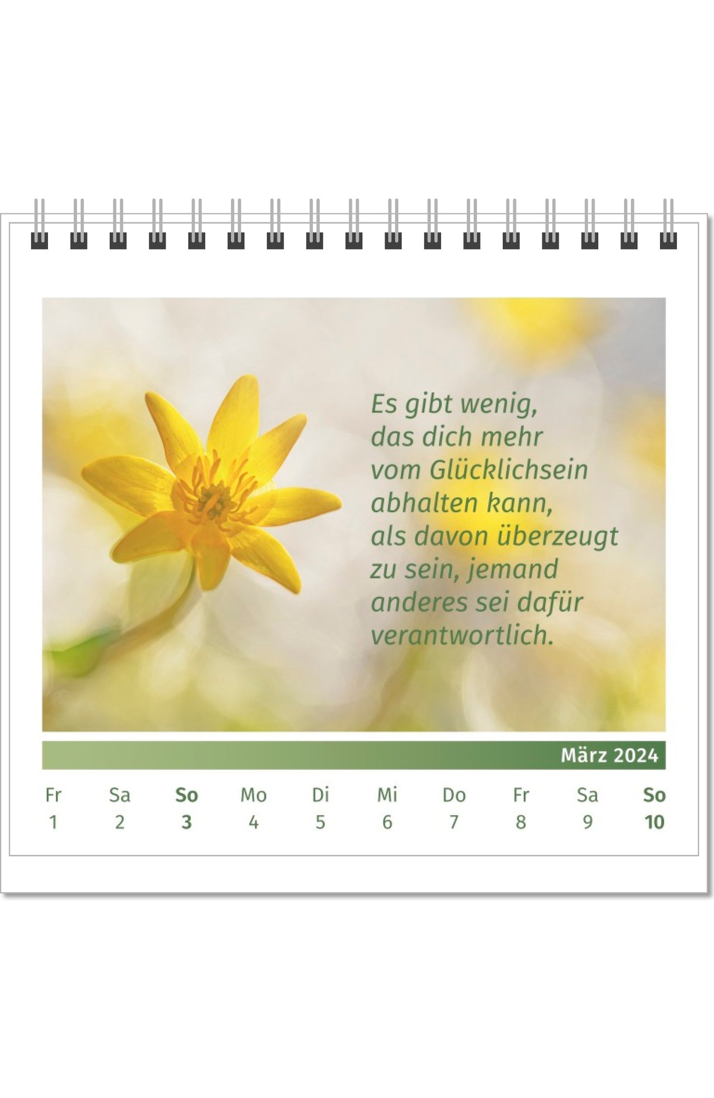 Lebensfreude-Tischkalender 2024 Aufstellkalender PAL Verlag Doris Wolf Rolf Merkle Innenseite März
