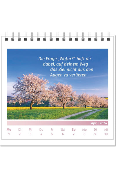 Lebensfreude-Tischkalender 2024 Aufstellkalender PAL Verlag Doris Wolf Rolf Merkle Innenseite April