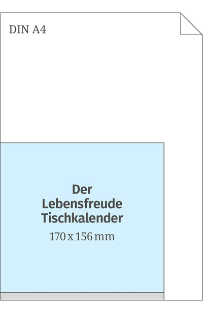 Lebensfreude-Tischkalender 2024 Aufstellkalender PAL Verlag Doris Wolf Rolf Merkle Maße
