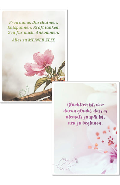 Lebensfreude Postkarten Postkartenbuch Spruch Zitat Denkanstöße Doris Wolf Rolf Merkle Maja Günther verträumt verspielt Geschenk Dekoration Blumen Floral Blüten