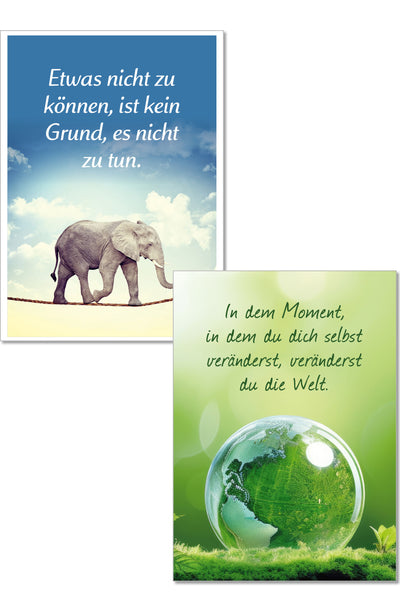 Lebensfreude Postkarten Postkartenbuch Spruch Zitat Denkanstöße Doris Wolf Rolf Merkle Maja Günther verträumt verspielt Geschenk Dekoration Natur Elefant Wolken