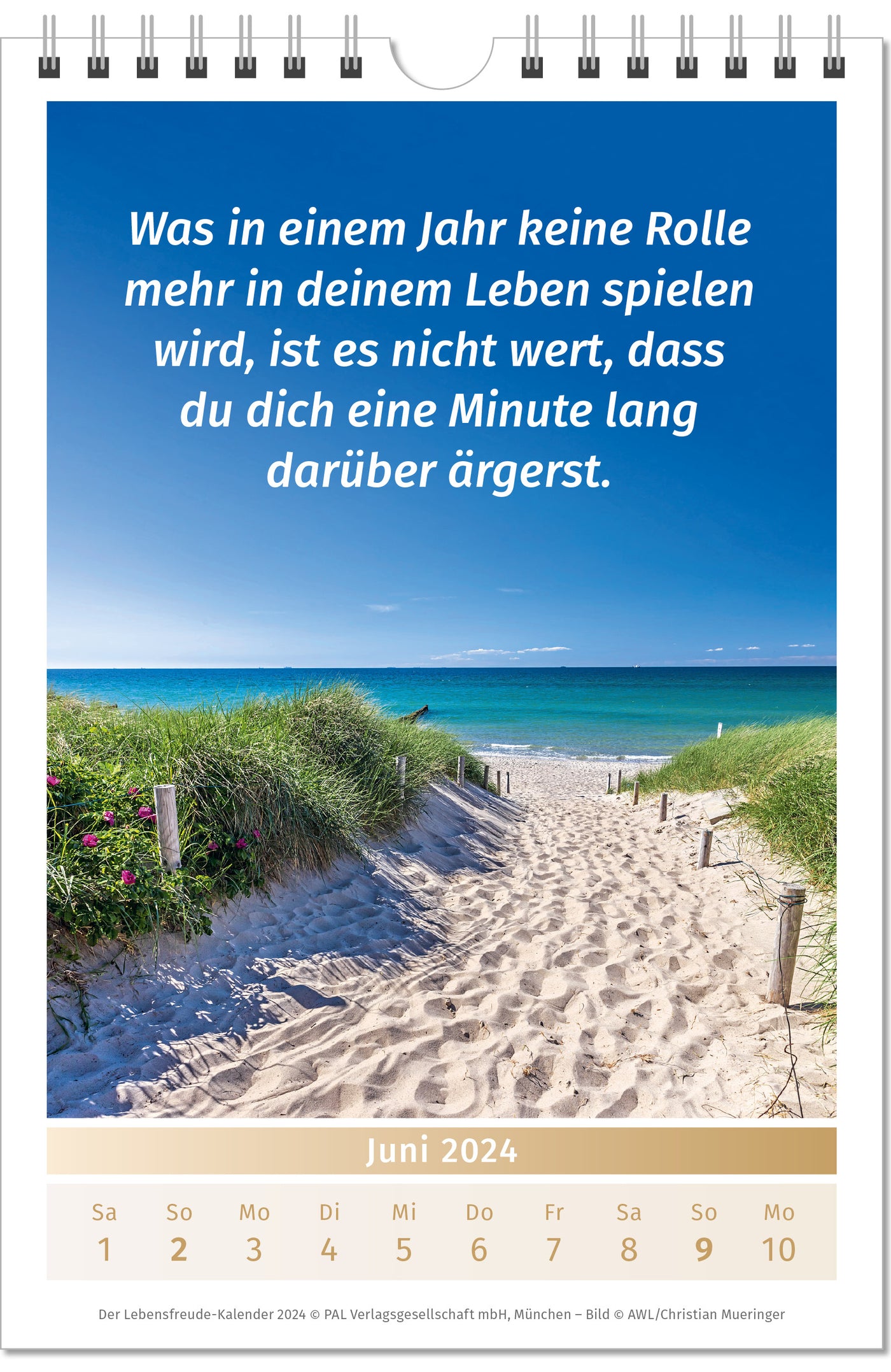 Der Lebensfreude-Kalender 2024 PAL Verlag Wandkalender Doris Wolf Rolf Merkle Innenseite Juni beliebtester Kalender