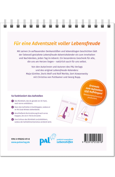 PAL Verlag Lebensfreude Adventskalender 2023 Denkanstöße Geschenk Inspiration Rückseite