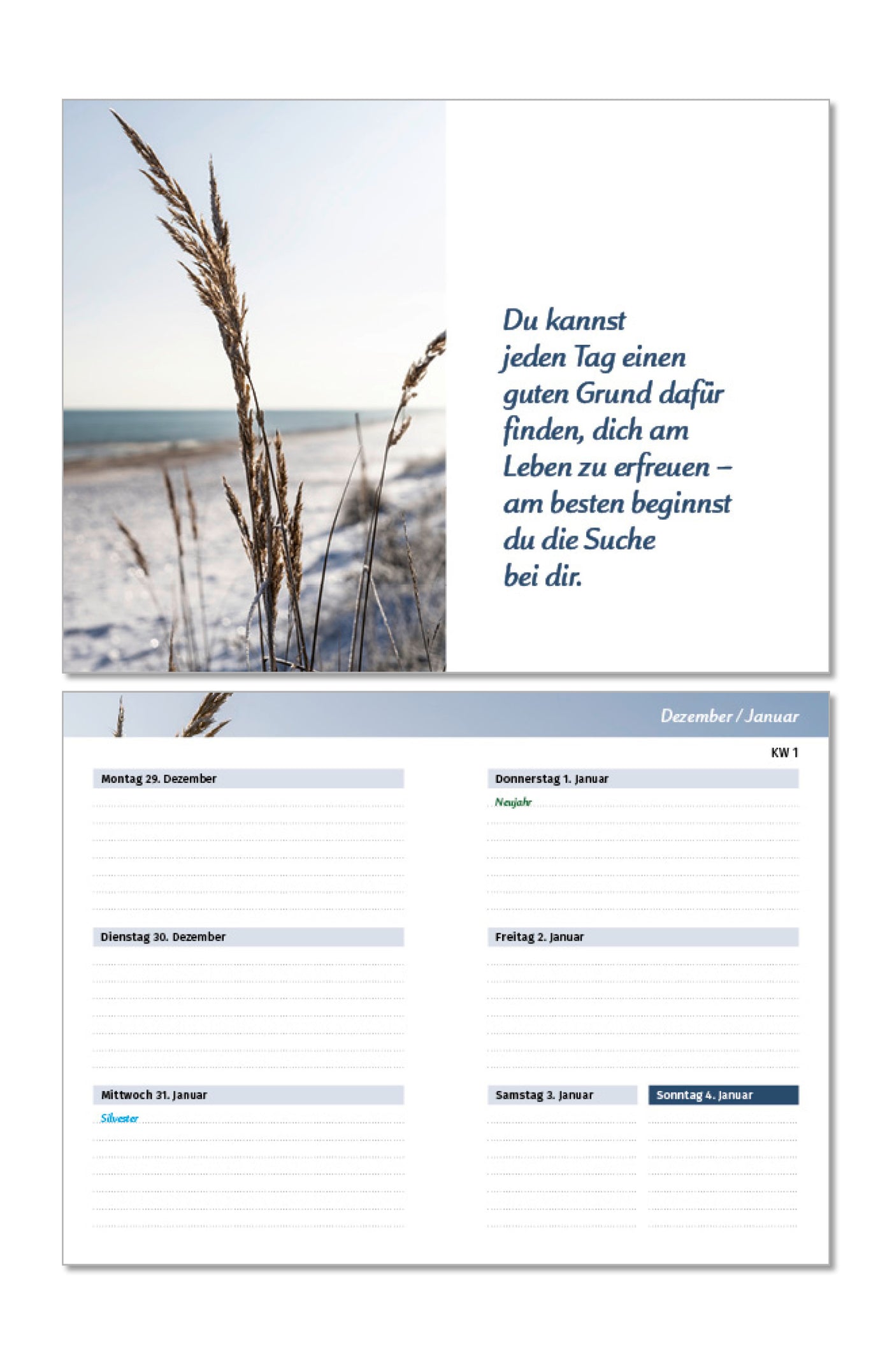 PAL Taschenkalender für die Handtasche Kalendarium Tagebuch Inspiration positiv Freude Glück Wochenansicht Glücksbotschaft 