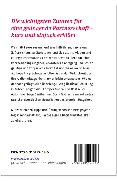 Ratgeber PAL Verlag Das Geheimnis erfüllter Beziehungen Maja Günther Doris Wolf Rückseite