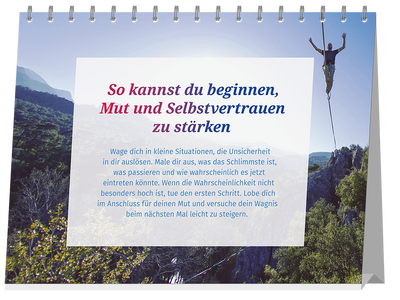 Lebensfreude jetzt! immerwährender Aufstellkalender PAL Verlag Doris Wolf Rolf Merkle Mut Selbstvertrauen